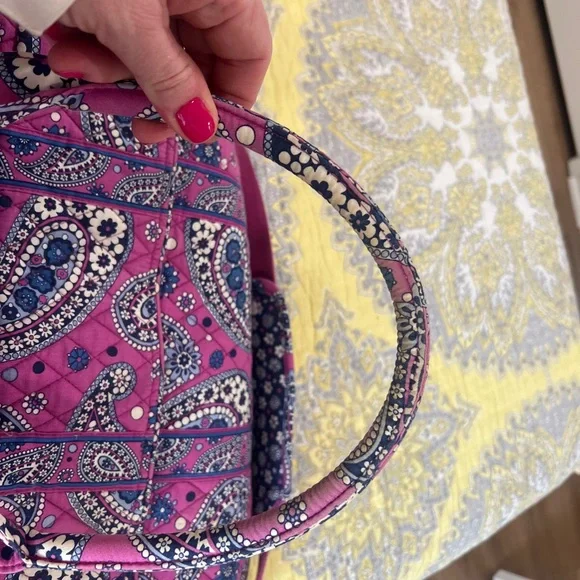 Vera Bradley Vibrant Purple Pink and Blue Paisley Weekender Tote-retired print - Picture 3 of 6